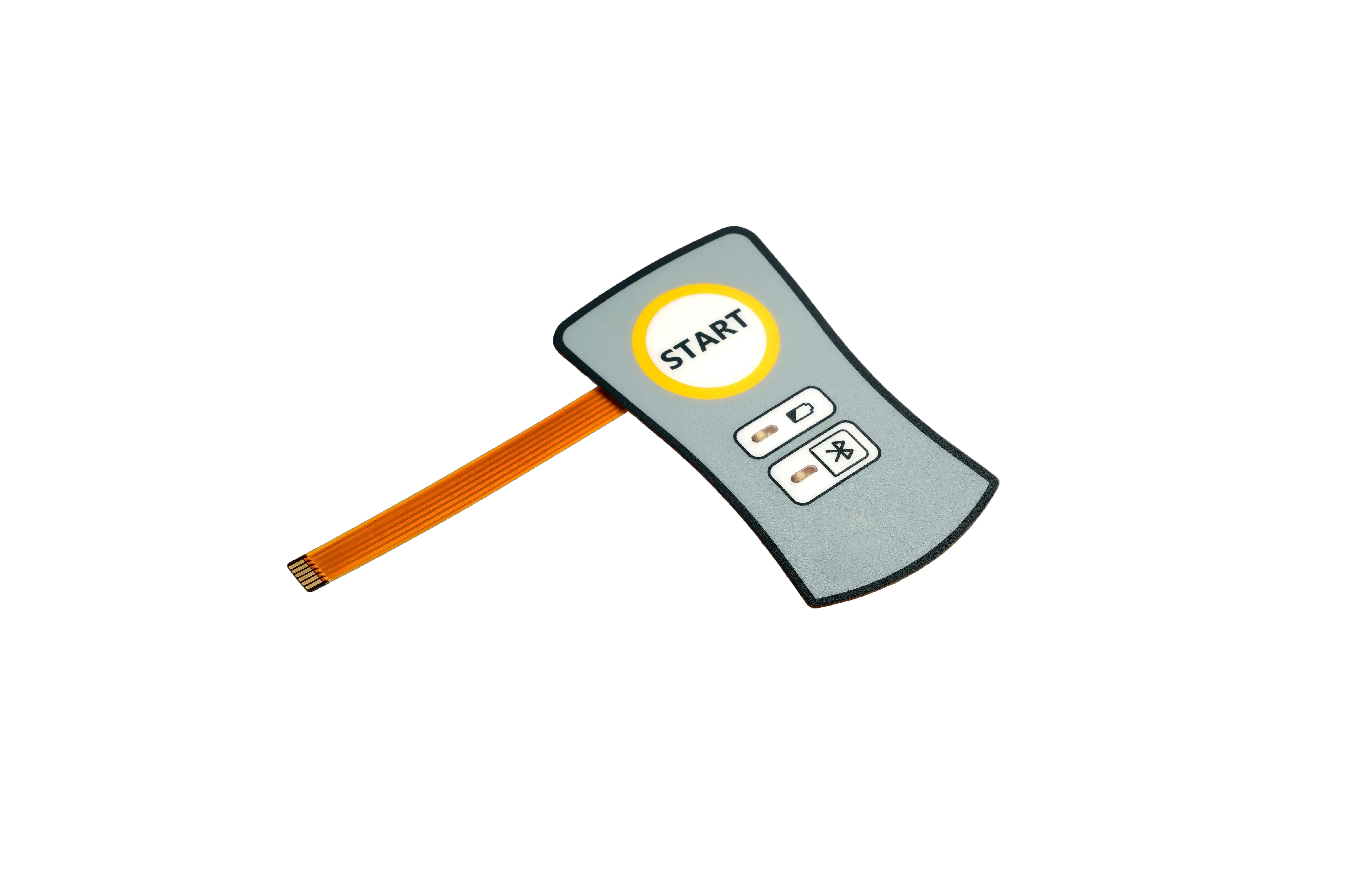 Real membrane switch assembly with printed control overlay and flexible tail