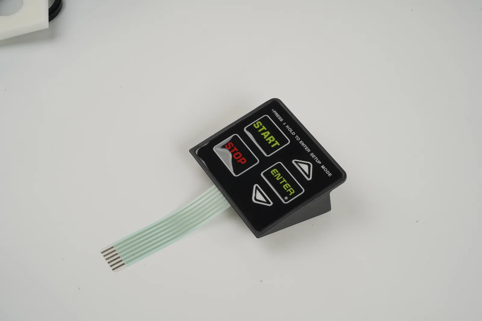 Real membrane switch assembly with printed control overlay and flexible tail
